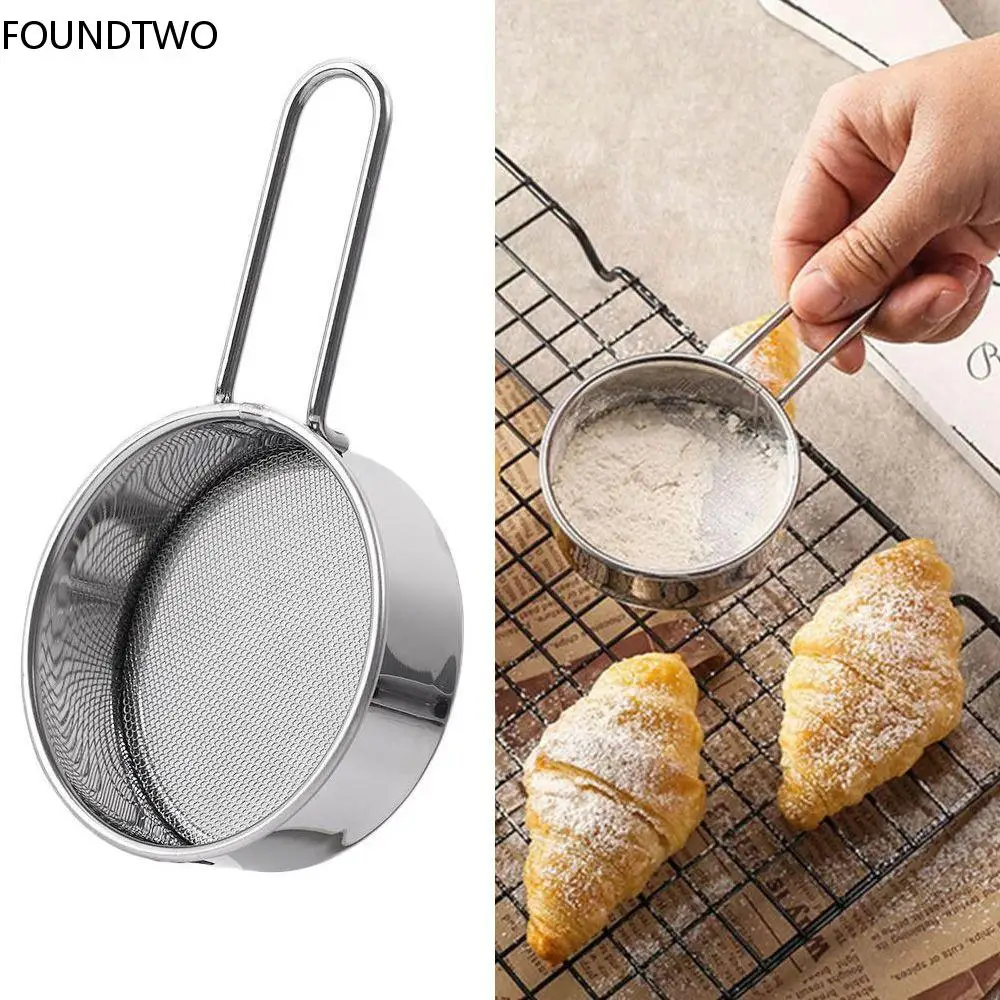 Mini Colino Filo Di Acciaio Inossidabile Maglia Fine Farina Zucchero Cacao Matcha Polvere Setaccio Accessori Da Cucina Da Forno A Mano