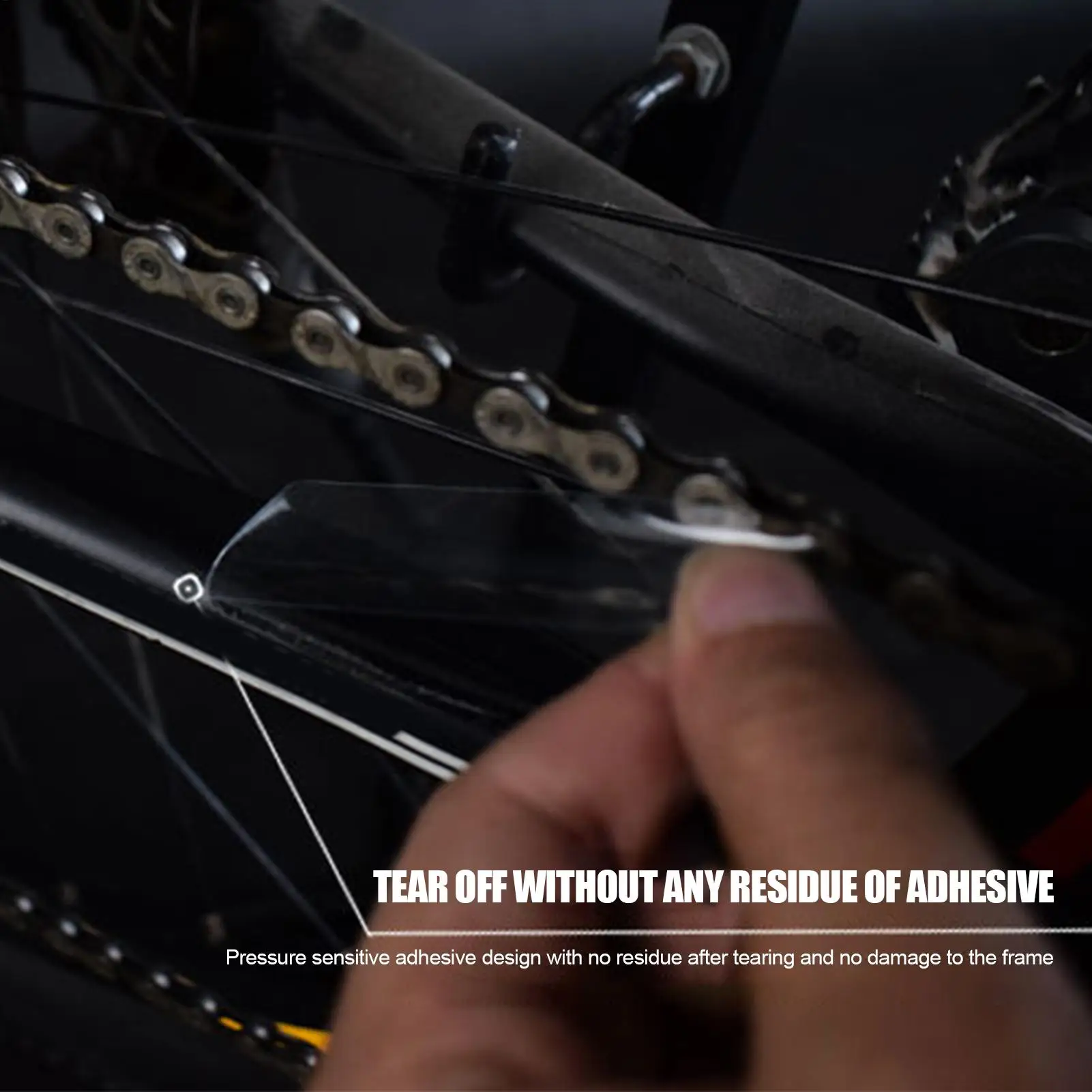 Fahrrad-Kettenschutz, transparenter Kettenstrebenschutz, selbstklebende Protektoren, Schutzfolie für Mountainbike, Rennrad, Kettenfolie – Detail 7
