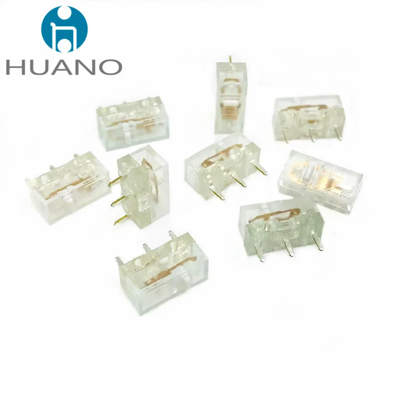 10PcsHUANOtransparentcrystalmicroswitch100millionclicklifespan