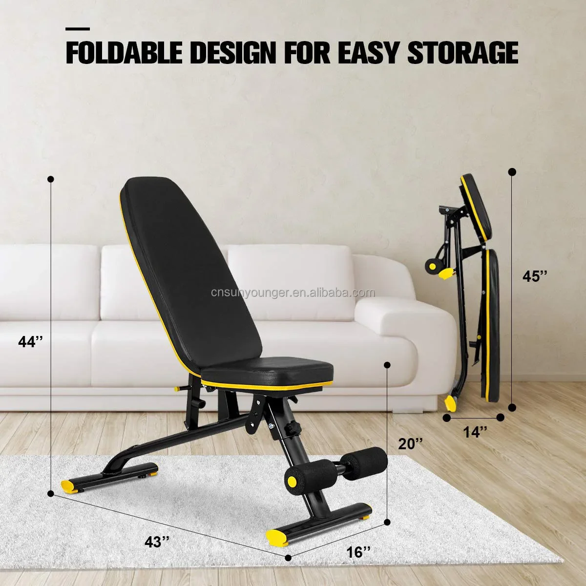 Multi-function Adjustable Sit up Bench Gym Board Bench Exercise Dumbbell Stool Adjustable for home office gym