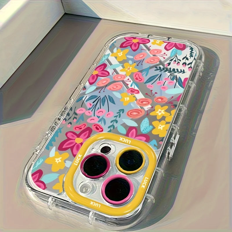 Vibrant Floral Mirror Phone Case For Iphone Pro Max And Plus_voghion.com