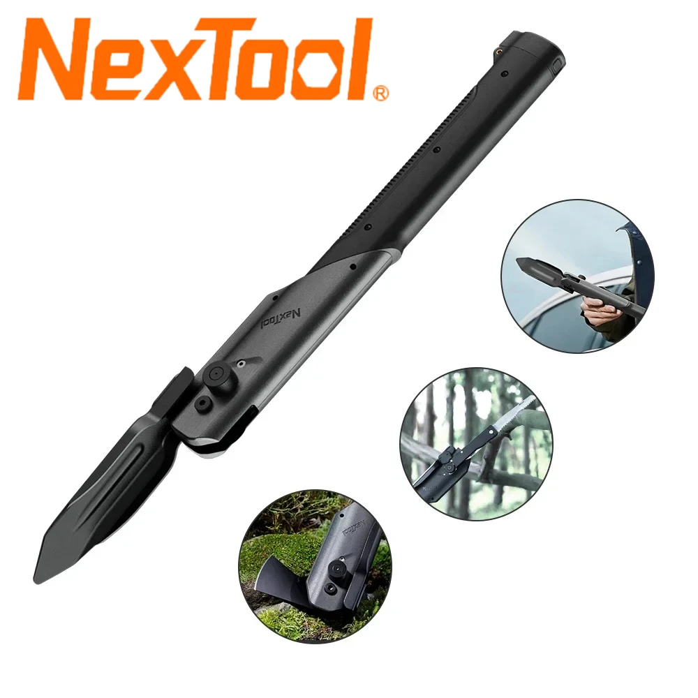 

NexTool Outdoor Multi-functional Shovel 7 In 1 Camping Folding Shovel Survival Tool Hoe Axe Hammer Multitool Wood Saw Knife