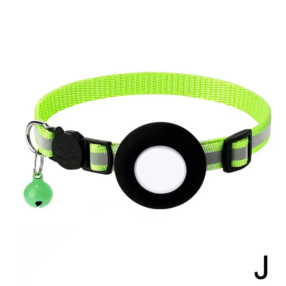 Enhanced Pet GPS Anti-Lost Reflective Cat Collar with Bell and Protective Tracker Holder