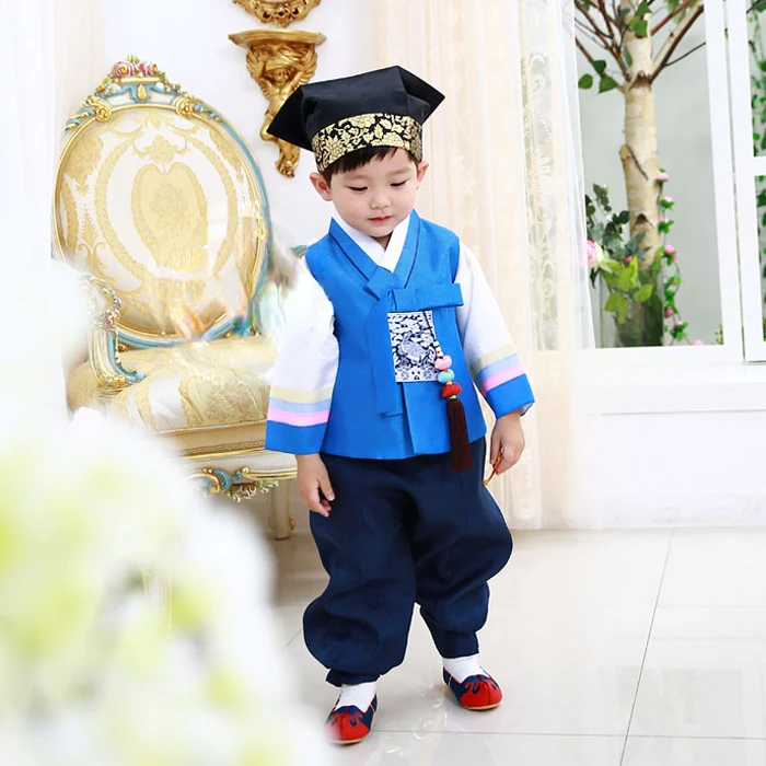 Boy Hanbok Two-piece Suit Vintage Clothing South Korea Boy's First Birthday Hanbok High-end Children's New