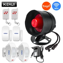 KERUI Tuya Smart Home WIFI Wireless Security Alarm System Siren Home Burglar Motion Detector Sensor APP Remotely Control Alexa