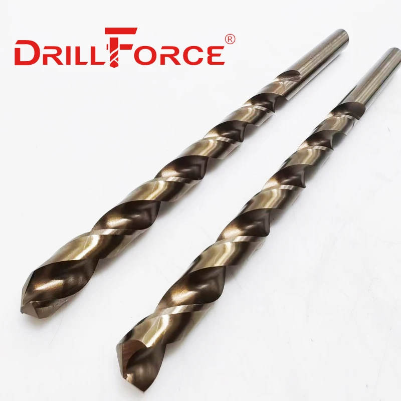 Drillforce Tools 1PC 2-14mm HSSCO 5% M35 cobalto 160-400mm punte elicoidali lunghe per acciaio inossidabile lega e ghisa