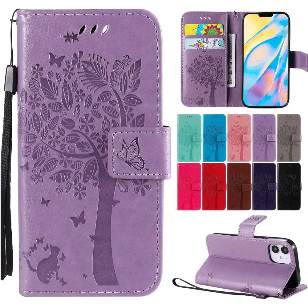 Niedliche Katzenbaum-Klapphülle für Coque Nokia G11 G21 G50 C10 C20 X10 X20 G10 G20 6.3 3.4 2.4 2.3 1.3 6.2 Brieftaschen-Kartenfächer Co_voghion.com