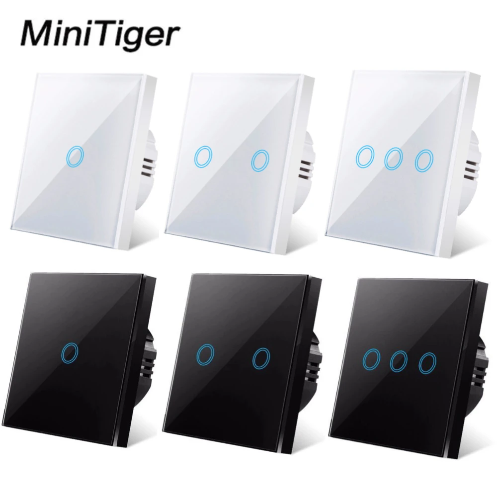 Minitiger Eu Touch Switch Led Crystal Glass Panel Wall Lamp Light