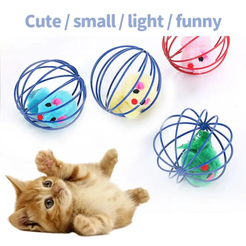 Cat Toy Pet Ball Toy Cage Plush Rat Colorful Interactive Training Toys Kitten Puppy Mouse Cage Ball Cat Accessories Pet Supplies cat interactive toy cat toys cat interactive ball toys plush toy pet toy balls pet toys plush mouse toy cat plush mouse toy