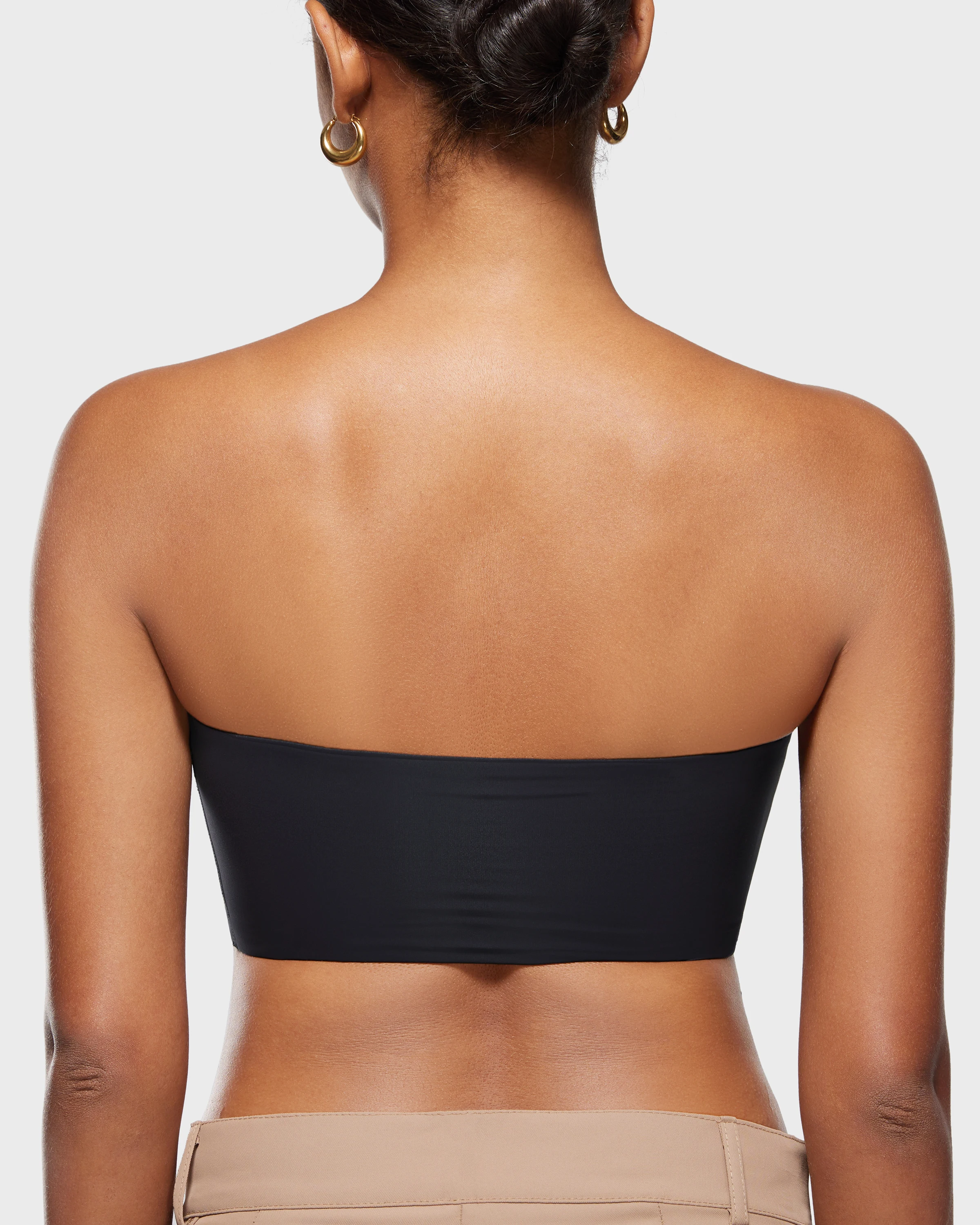 3 Pc Seamless Spandex Bandeau Bra Cropped Tube Top Strapless Layering Tank  Yoga