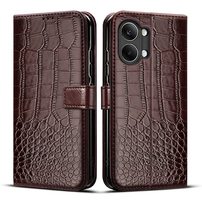 Leather Flip Wallet Phone Case with Magnetic Stand
