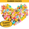 1-100pcs Rubber Ducks in Bulk,Assortment Duckies for Jeep Ducking Floater Duck Bath Toys Party Favors 1