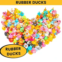 1-100pcs Rubber Ducks in Bulk,Assortment Duckies for Jeep Ducking Floater Duck Bath Toys Party Favors 1