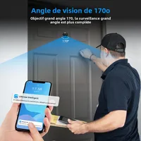 Awapow Tuya Visionneuse de judas de porte 170 °   Sonnette vidéo grand Angle 2.4G/5G Wifi, Mini caméra, Vision nocturne, détection de mouvement 1080P, nouveau 3