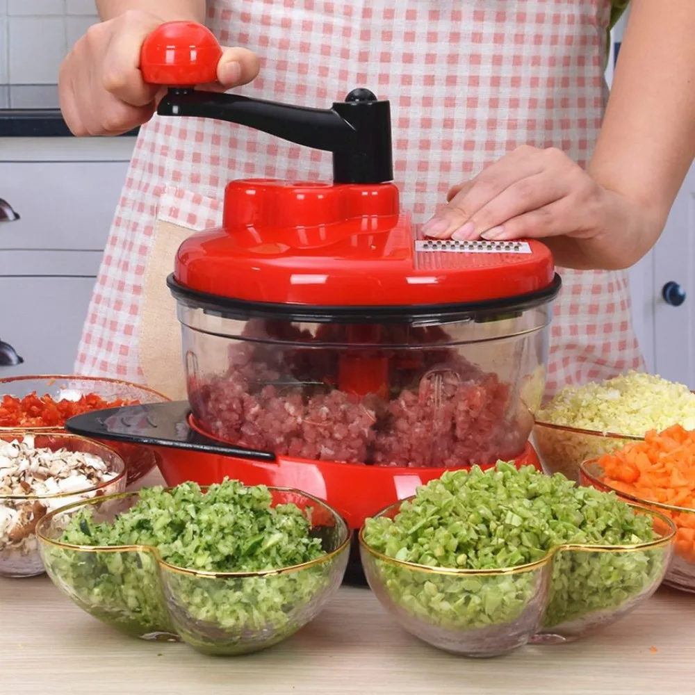 

3 in 1 Vegetable Cutter Chopper Potato Slicer Kitchen Gadget Manual Food Processor Garlic Crusher Onion Cutter Meat Grinder