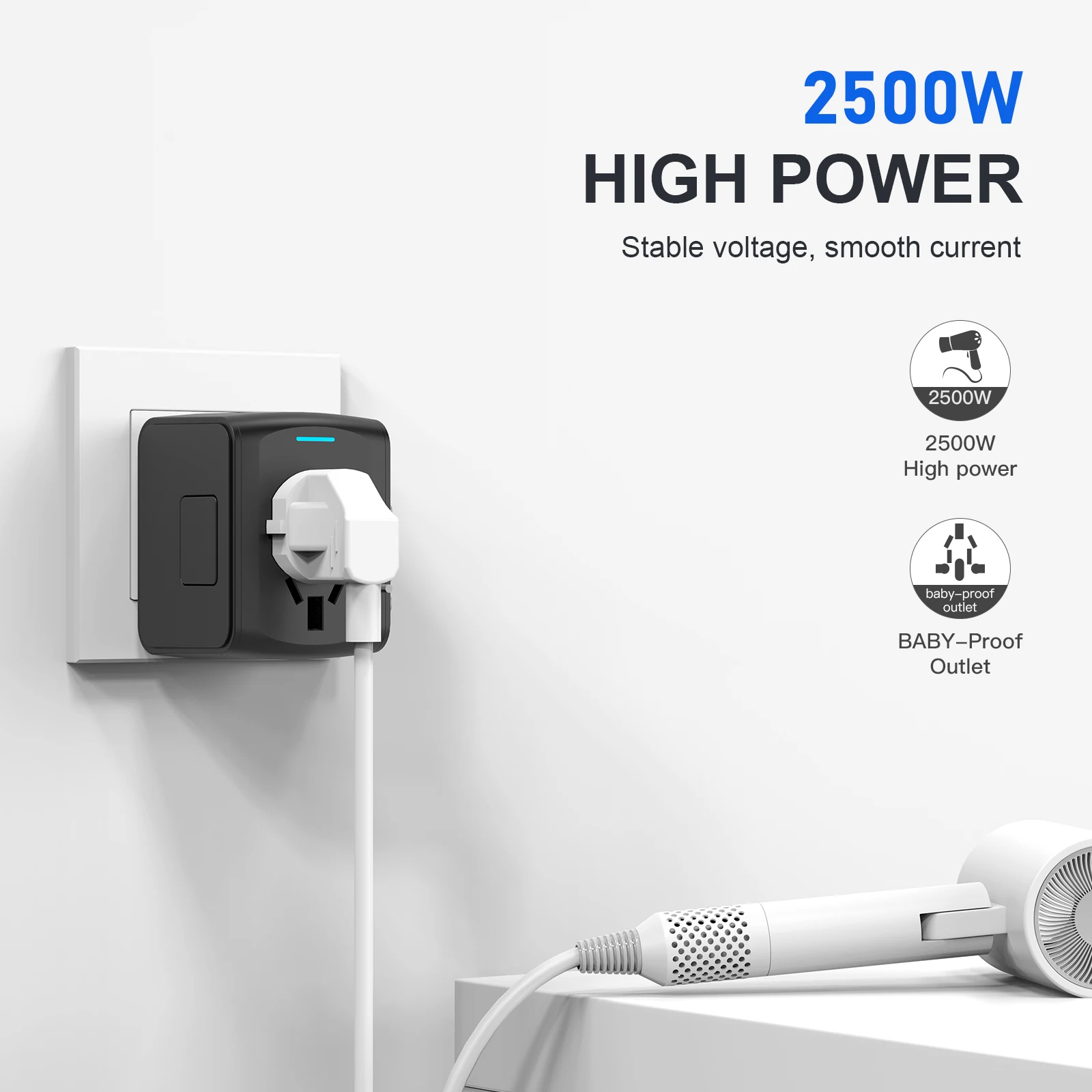 High-Speed Universal Travel Adapter with Multiple USB Ports