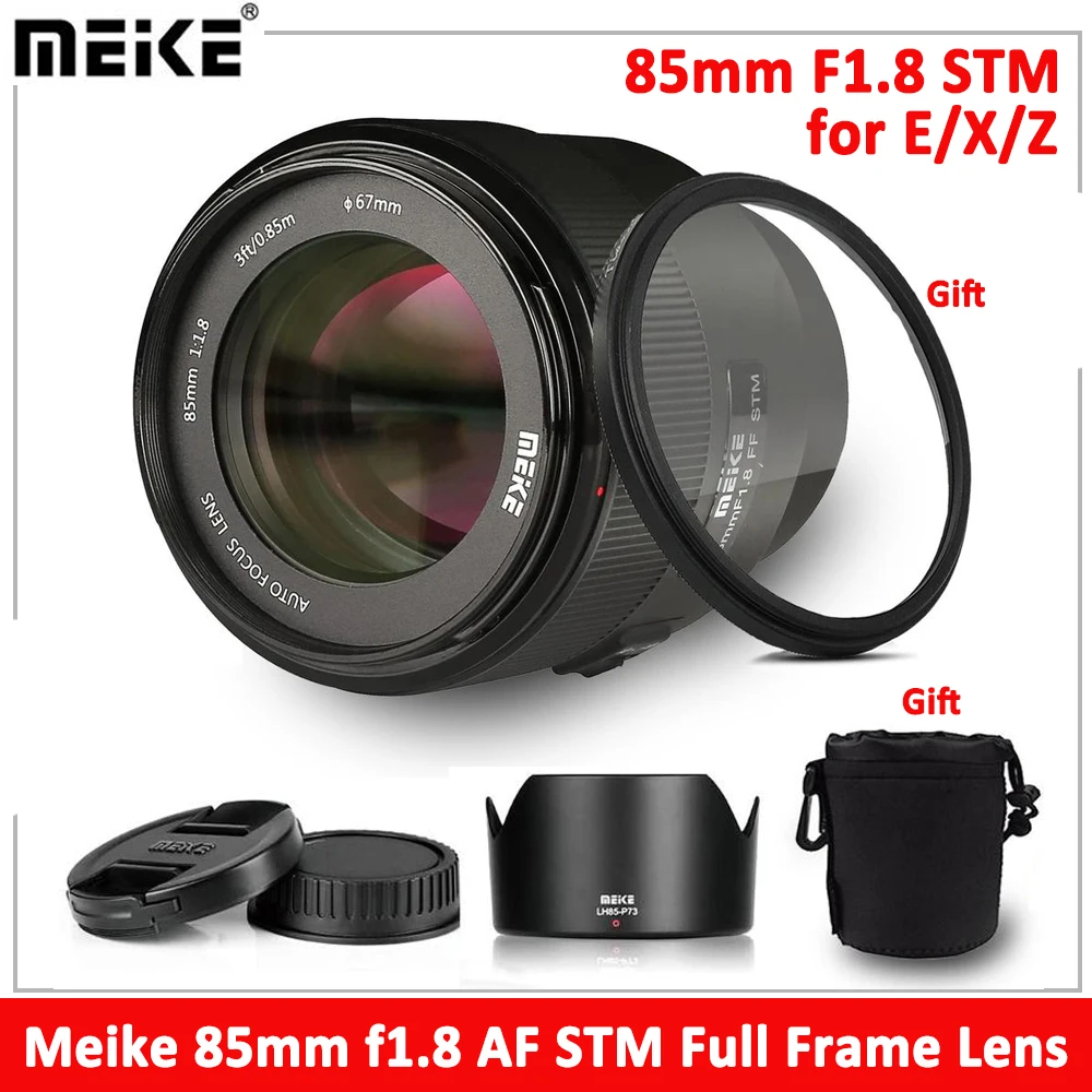 

Meike 85mm F1.8 STM Auto Focus Full Frame Portrait Medium Telephoto Lens for Nikon Z/Fujifilm X/Sony E Mount Cameras