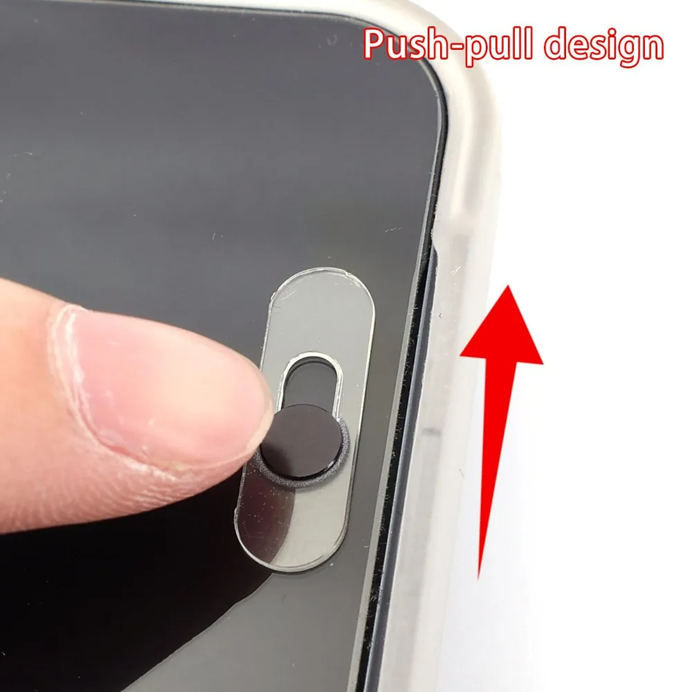 Premium Metal Sliding Webcam Cover with Lens Privacy Transparent Sticker