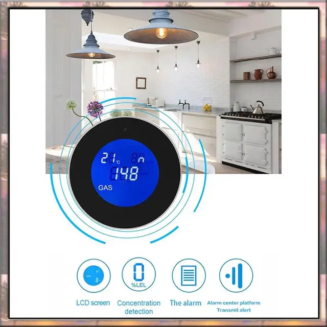 BAAZ HOT Wifi Gas Leak Detector Combustible Gas Alarm With Temperature Function With LCD Display With Tuya App EU Plug 5