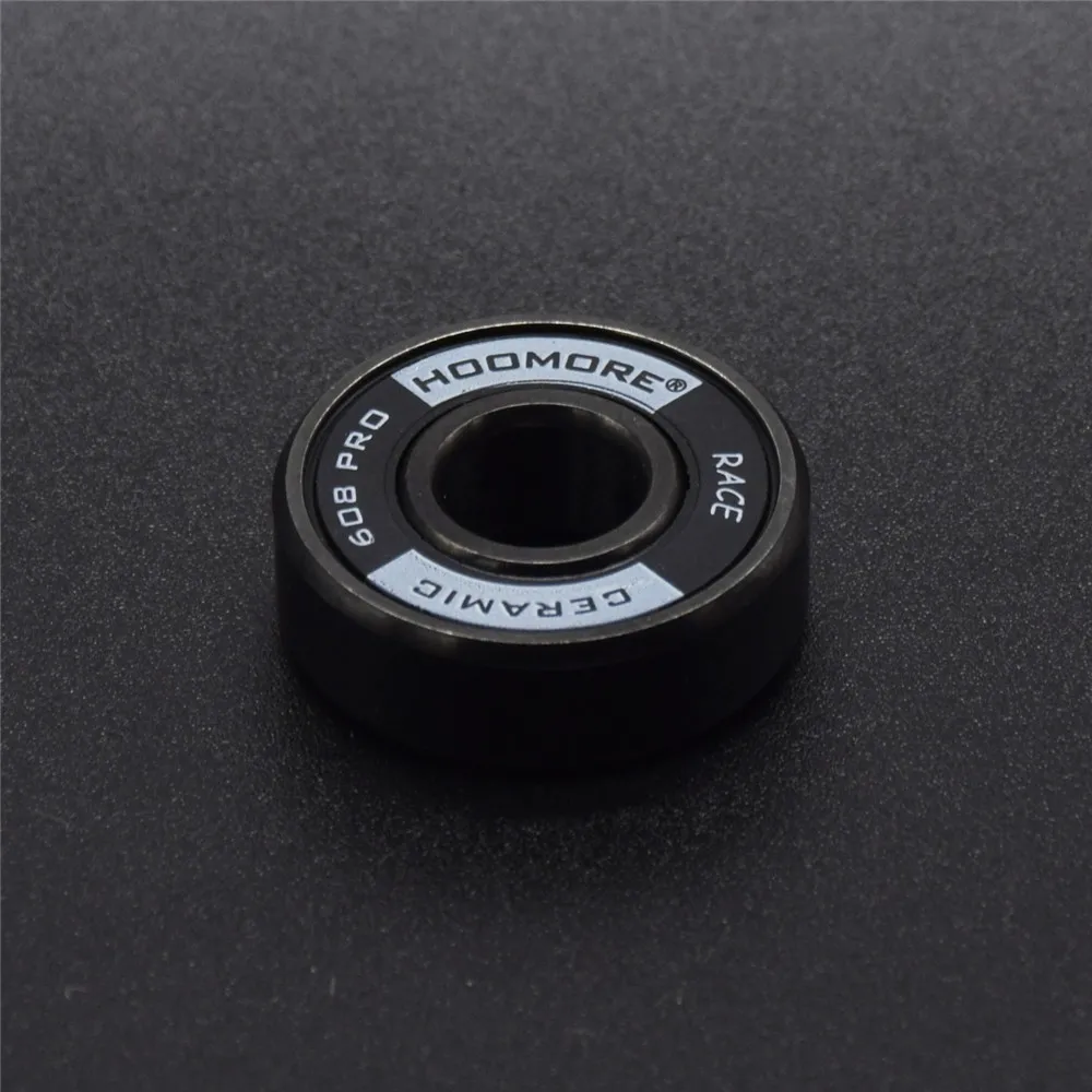 HOOMORE SI3N4 Black Ceramic 608RS High Speed Self-lubricated 7-balls Undeformed Stable 608 inline speed skating bearing Skateboard Bearings