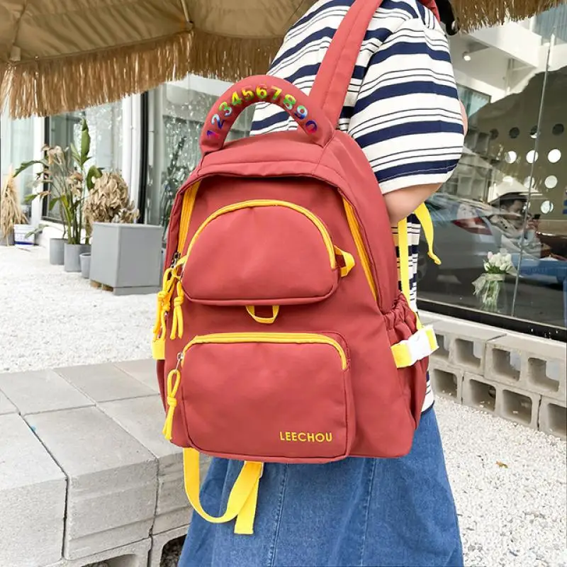 

woman laptop backpack Female Kawaii Cute women SchoolBags Fashion Nylon waterproof Travel Colored Numbers bookbag Teen sac Girls