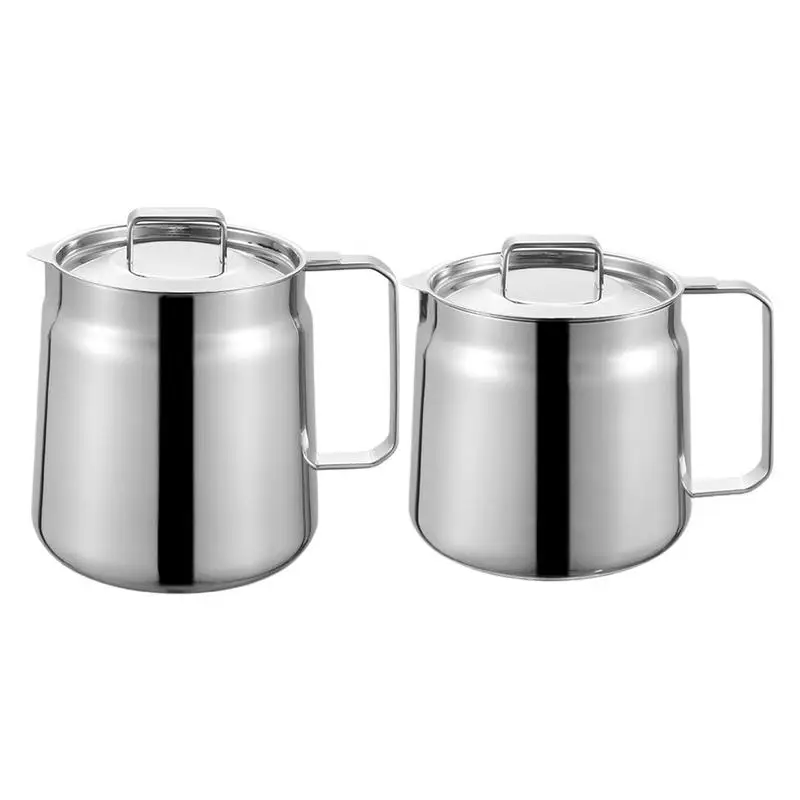 

Баночка для масляного фильтра, из нержавеющей стали, для экономии жира бекона с сеткой, емкость для хранения масла большой емкости, емкость для воды