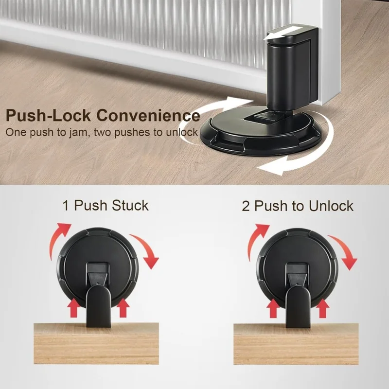 Mechanical Door Stop Heavy Duty Door Stopper Magnetic Stop Adjustable Holder Non-punch Suction Furniture Hardware