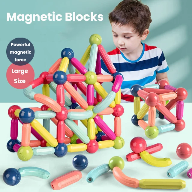 Magnet Stick Rod Building Blocks Montessori Educational Toys Kids Magnetic Constructor Block Designer Set For Children Gifts 1