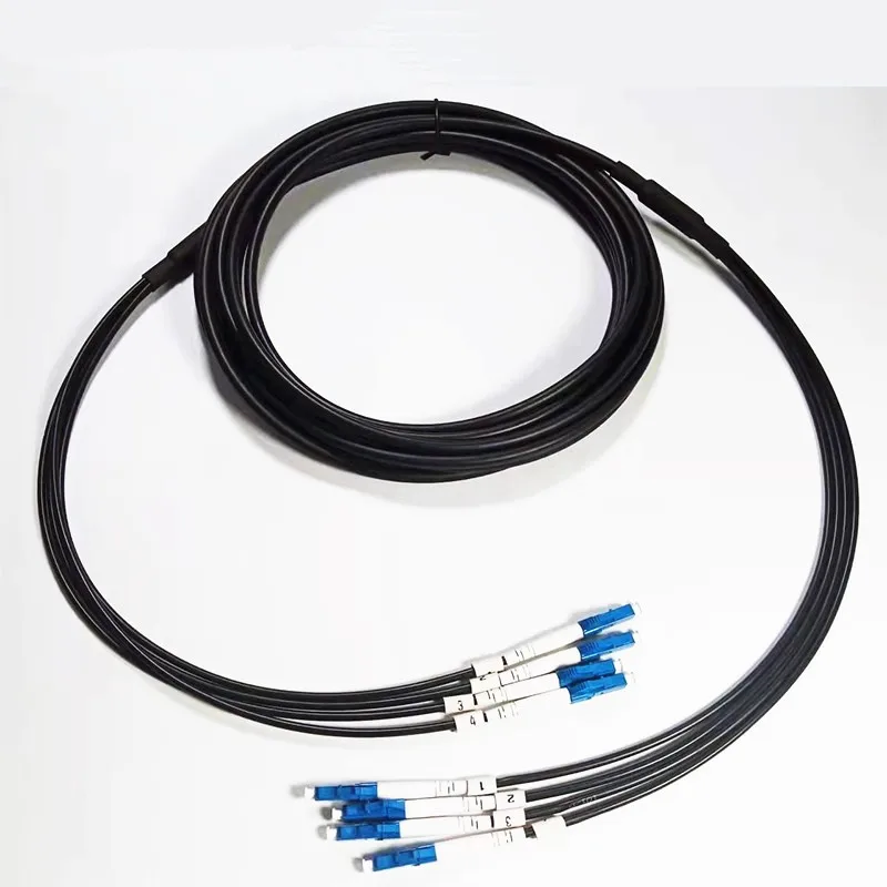 TPU Armored Optical Cable 2/4/6/8 Core sturdy and soft fibers optical jumper Patch Cord SC UPC LC UPC Single-mode 10m to 50m fiber optic jumper