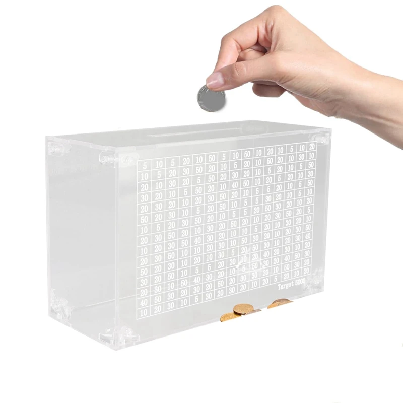 Clear Piggy Bank For Kids Adults,Clear Acrylic Piggy Bank,Adult Money Box With Counter For Savings Goal Best Gift Durable 10000