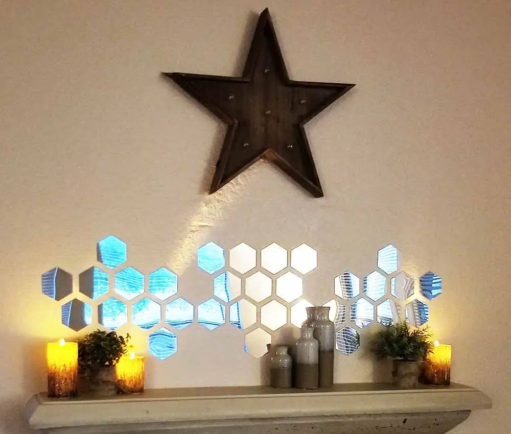 Hexagon Acrylic Mirror Wall Stickers