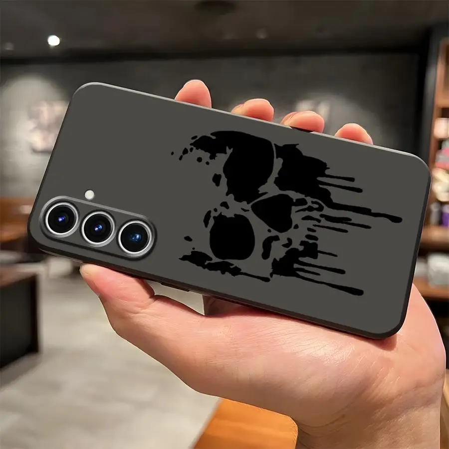 Spooky Skull Patterns Black Soft Phone Cover