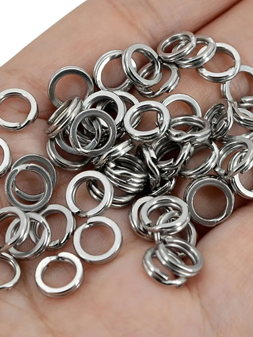 FishTrip 30-50 teile/los Split Ring Angeln Locken Stecker 3-12mm Edelstahl Terminal Tackles Angeln Mithelfer salzwasser – Detail 6