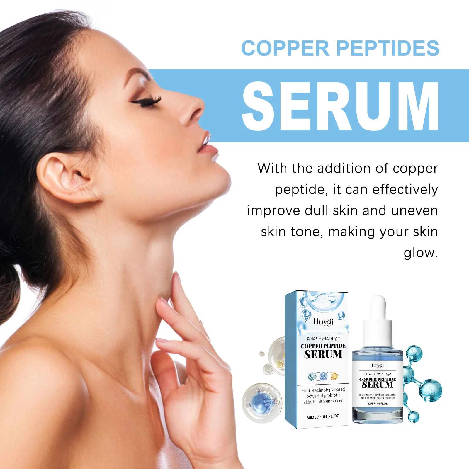 Copper Peptide Serum Anti Aging Fade Fine Lines Pore Shrinking Smoothing Firming Hydrating Hyaluronic Acid Moisturizing Essence 4