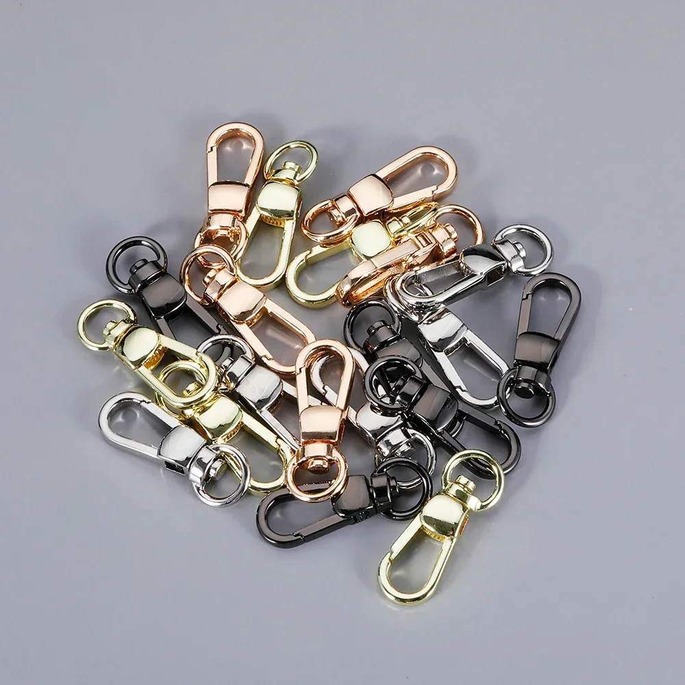 100pcs Metal Swivel O-ring Eye Snap Hook Trigger Clasps Clips for Leather Craft Bag Strap Belt Webbing Keychain Small Size