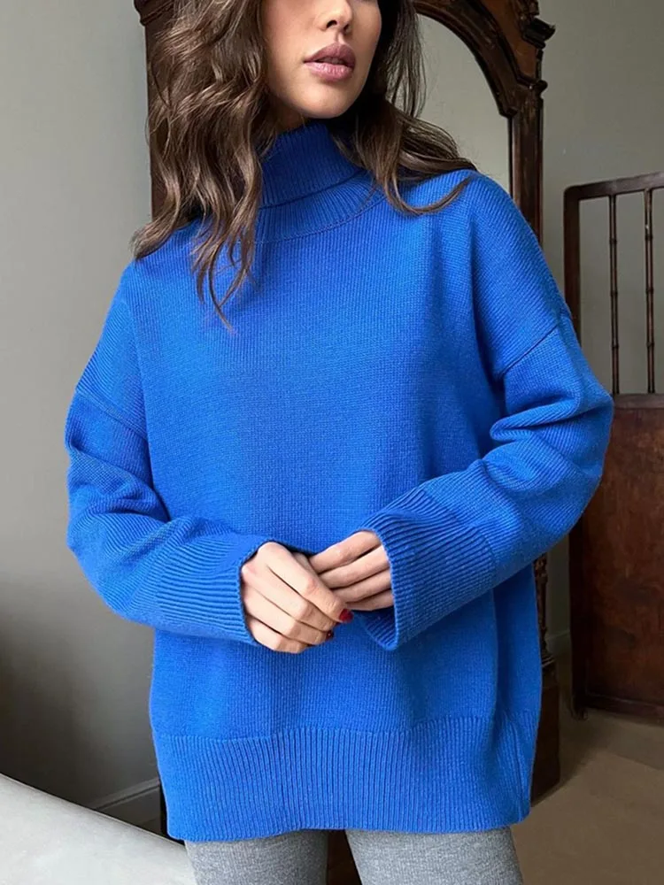 Cable Knit Sweater|women's Turtleneck Pullover Sweater