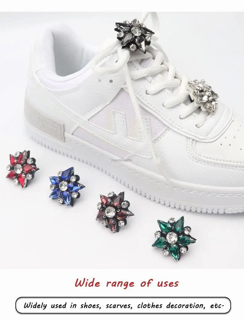 Bunte Edelsteine Schuh Charme Mode Strass Sneaker Charms Mädchen Geschenk Schuh dekoration af1 DIY Schnürsenkel Schnallen Schuhe Zubehör – Detail 6