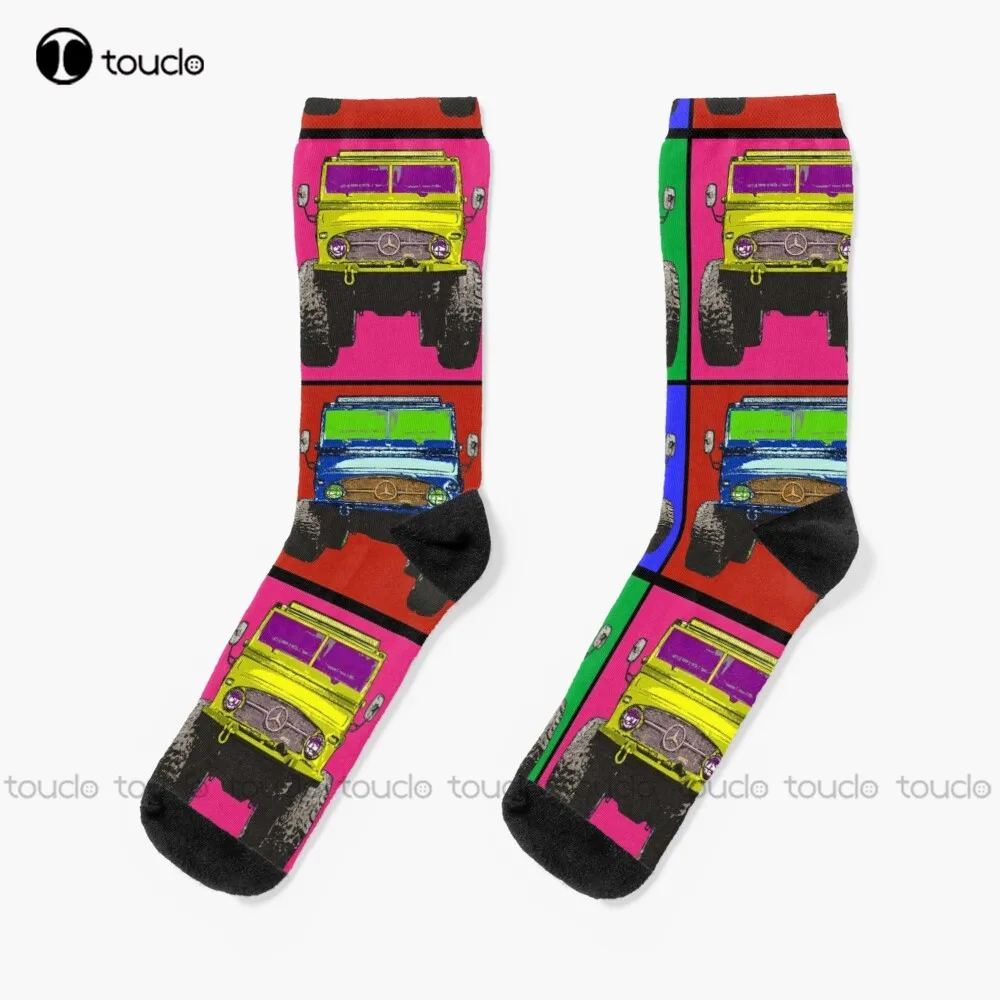 

Unimog - Pop Art Car Truck Retro Old School Socks Mens Socks Size Christmas Gift Unisex Adult Teen Youth Socks Custom Women Men