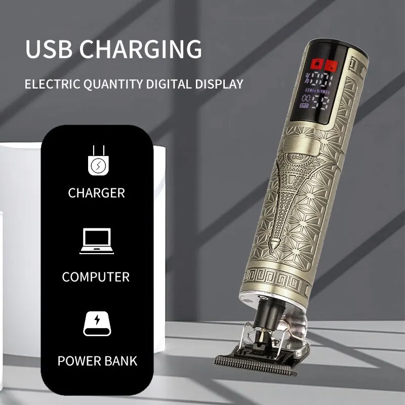 T9 Hair Clipper Electric Magic Fader Professional Engraving Clippers Electric Razor With LED Digital Display