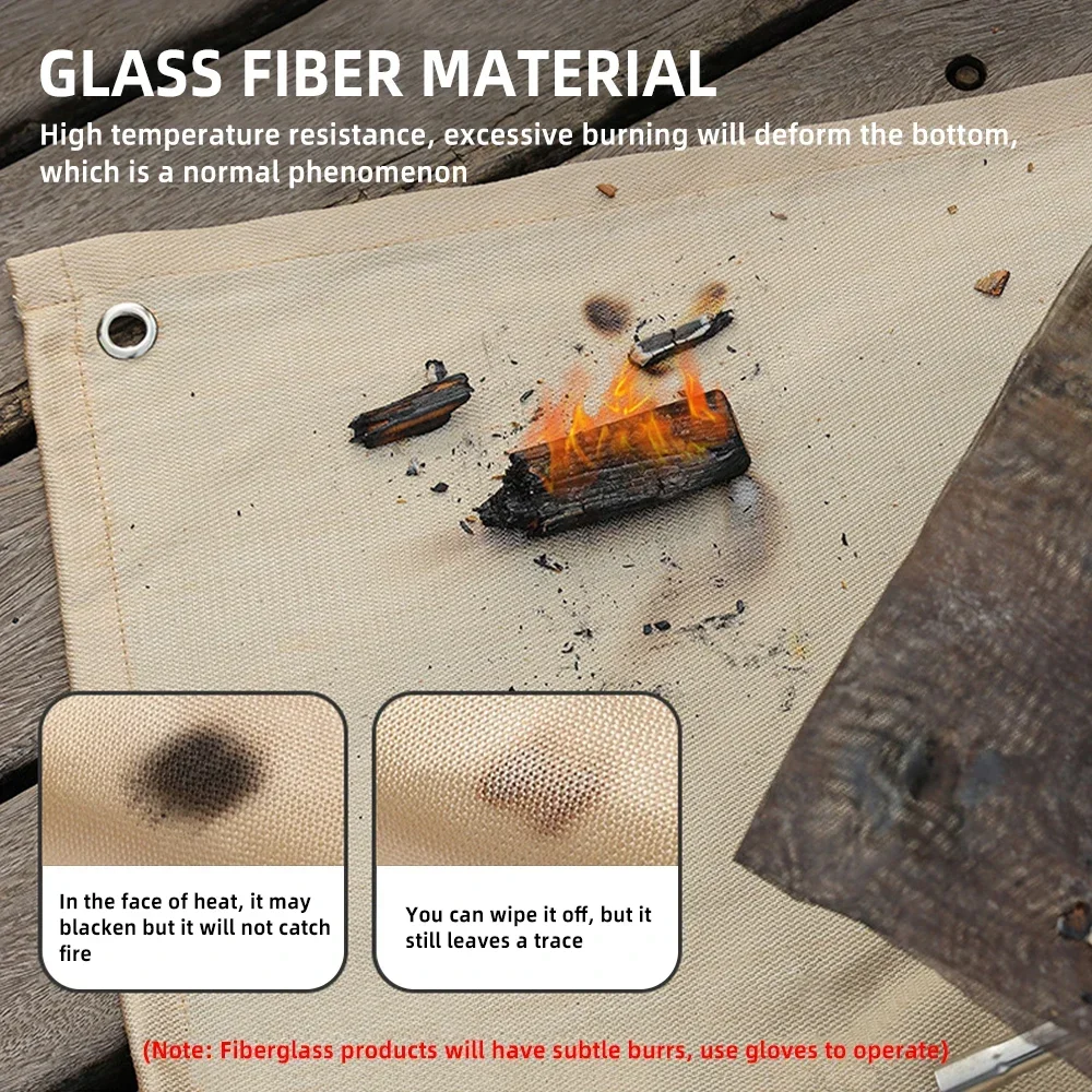 Description Picture 5 of itemOutdoor Camping Fireproof Cloth Picnic Barbecue Insulation Mat Flame Retardant High Temperature Fire Blanket Fiberglass Mat
