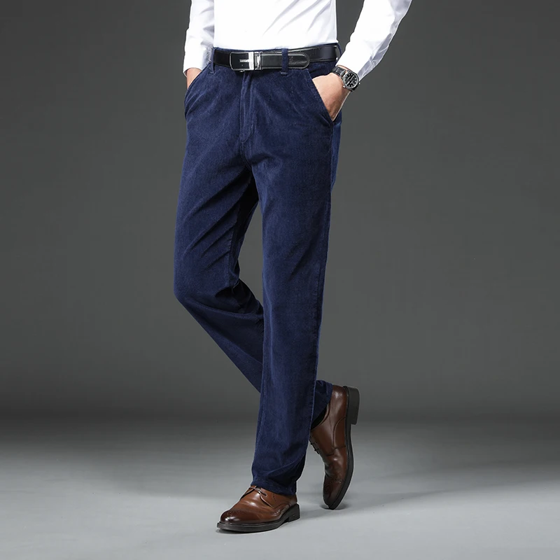 97% Baumwolle männer Cord Hosen Herbst Neue Dicke Dünne Gerade Business Büro Elastische Casual Hosen Männliche Kleidung – Detail 9