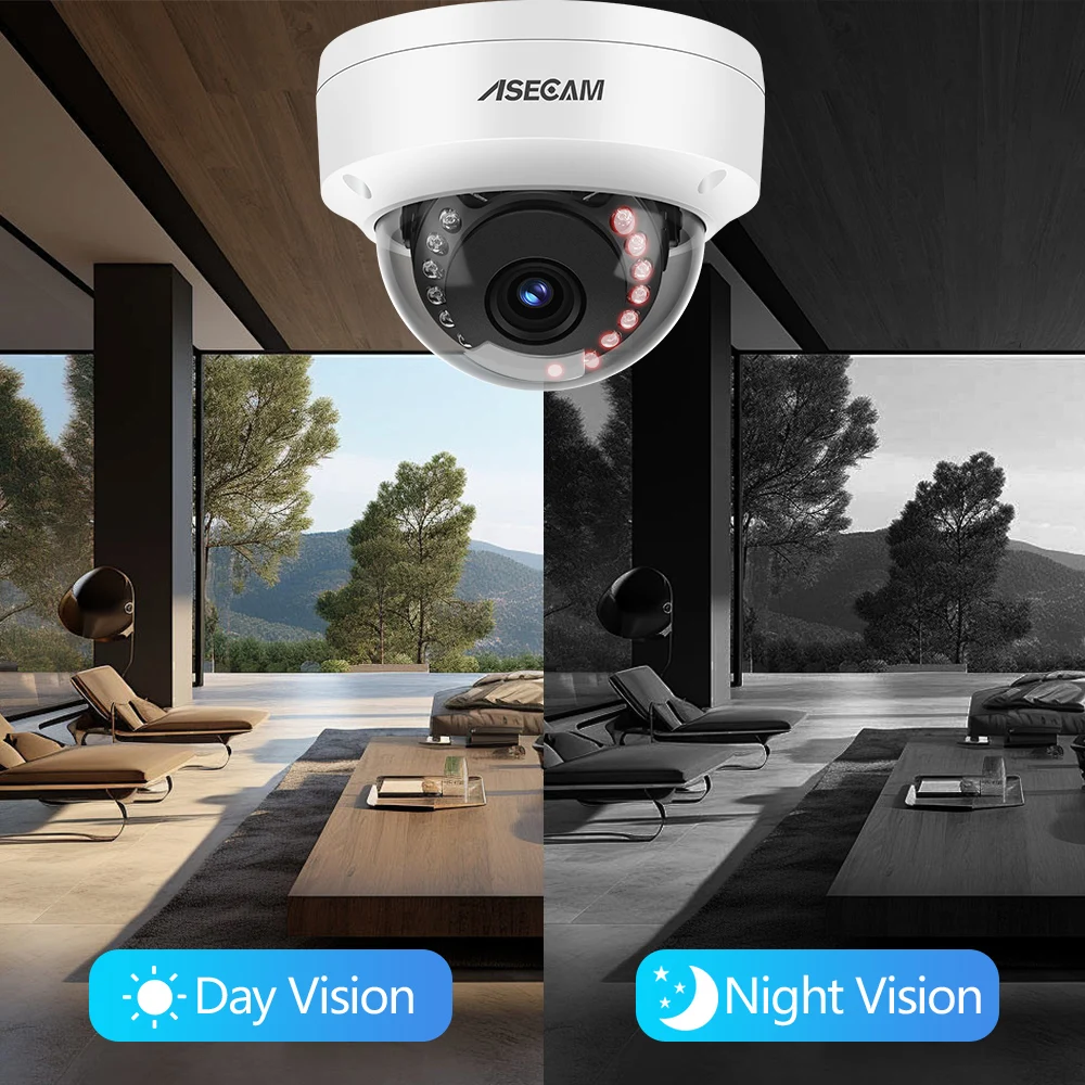 Night Vision Indoor Camera Facing Outside 8MP 4K Security Camera