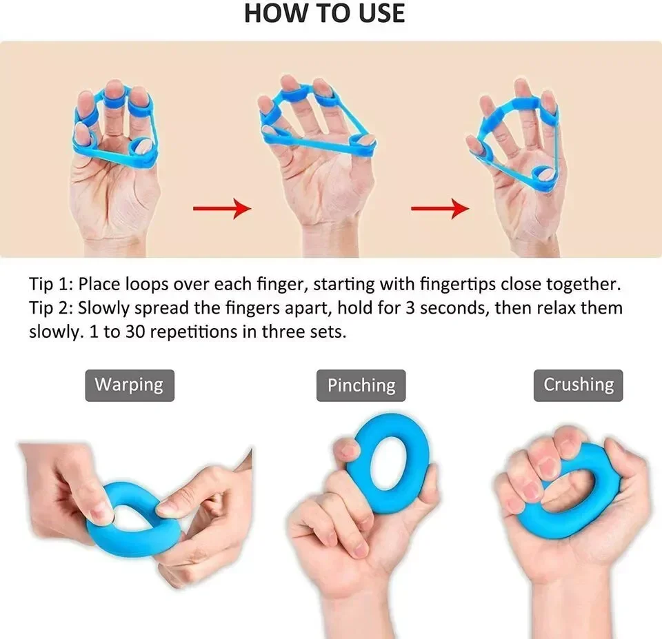Hand Strengthener Finger Trainer Finger Strength Trainer Forearm Exerciser Hand Grip Trainers Hand Grip Exerciser Hand Exerciser Hand Trainer 6pcs Hand Grip Strengthener Forearm Exerciser Five-finger Rehabilitation Training Equipment Yoga Boxing Exetraining Fitness