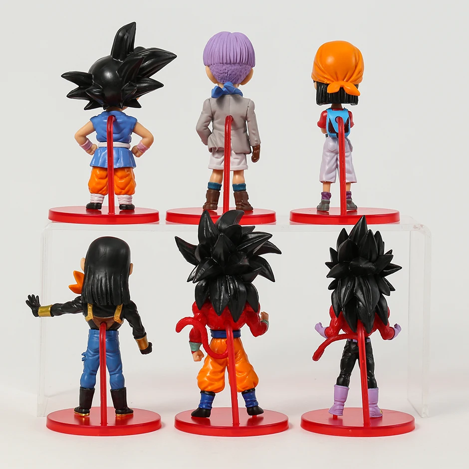 7Pcs/Set 11cm Anime Dragão Bola Troncos Bulma Son Goku Kakarotto Filho  Gohan Goten Pan Ação Figura Pvc Modelo Brinquedos