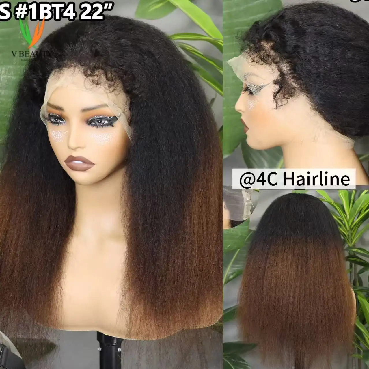 Colored Kinky Straight Lace Wig