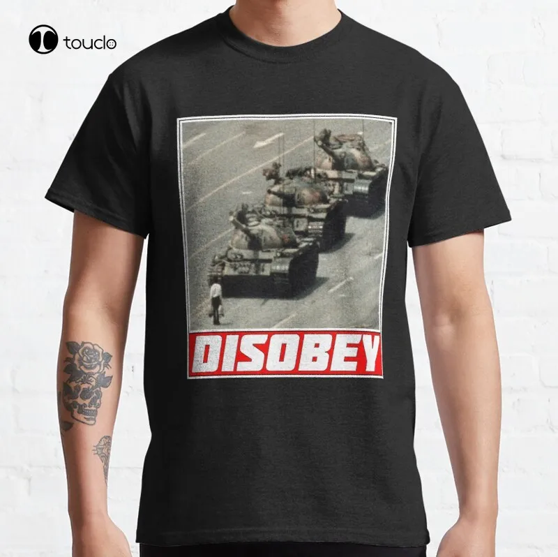 

Классическая футболка Disobey, хлопковая футболка унисекс на заказ, футболка с цифровым принтом для подростков, модная забавная новая хлопковая футболка унисекс