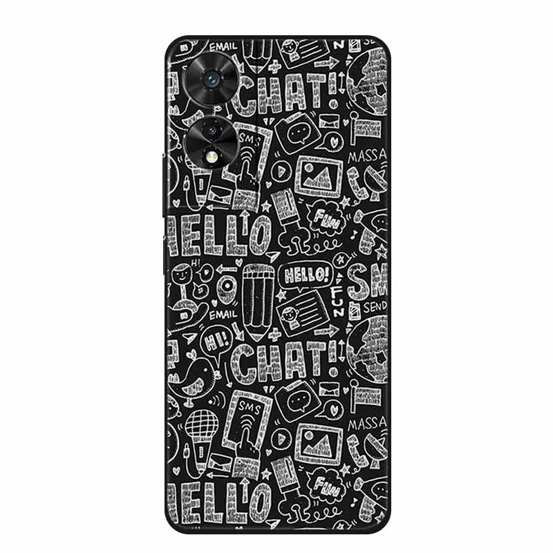 Black Geometric Silicone TPU Phone Case - Soft Back Cover Shield