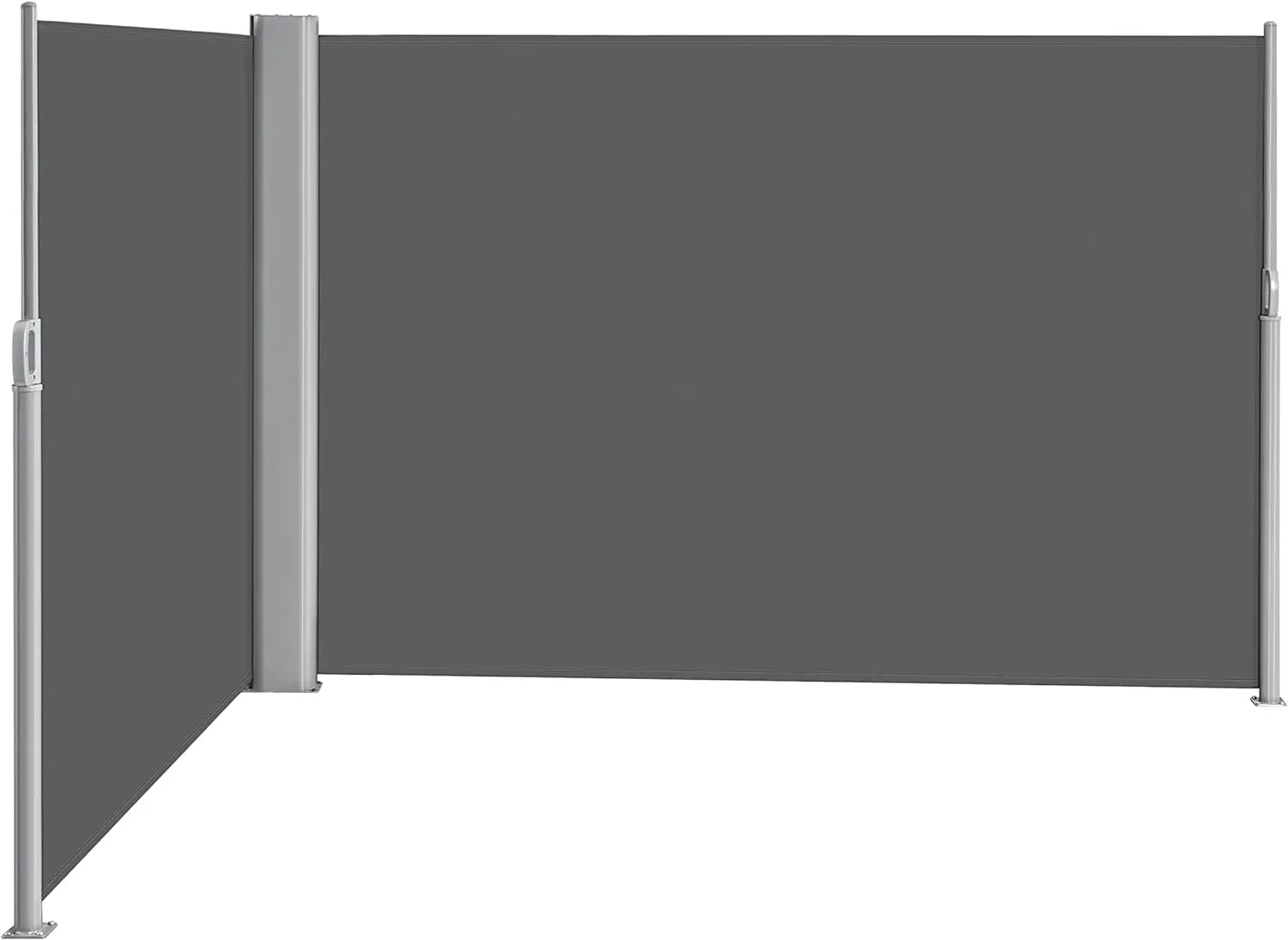 Double Side Awning, Patio Retractable Side Screen Awning, Privacy Divider Screen w/ 280g/m² Polyester, Waterproof & UV-Resistant