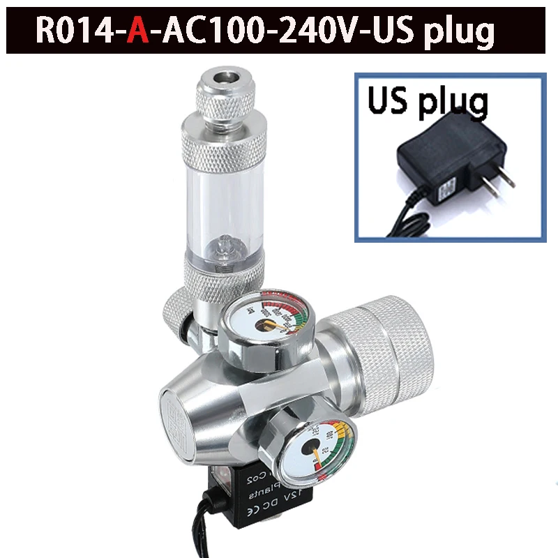 thumbnail image 1 of Regulador de CO2 para acuario de CA 100-240 V Válvula electromagnética Contador de burbujas Sistema de control de CO2 Válvula reductora de presión de CO2 para pecera, 1 of 5