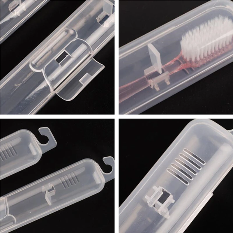 Toothbrush Holder 1pc Travel Portable Transparent Storage Box Case Bathroom Tools